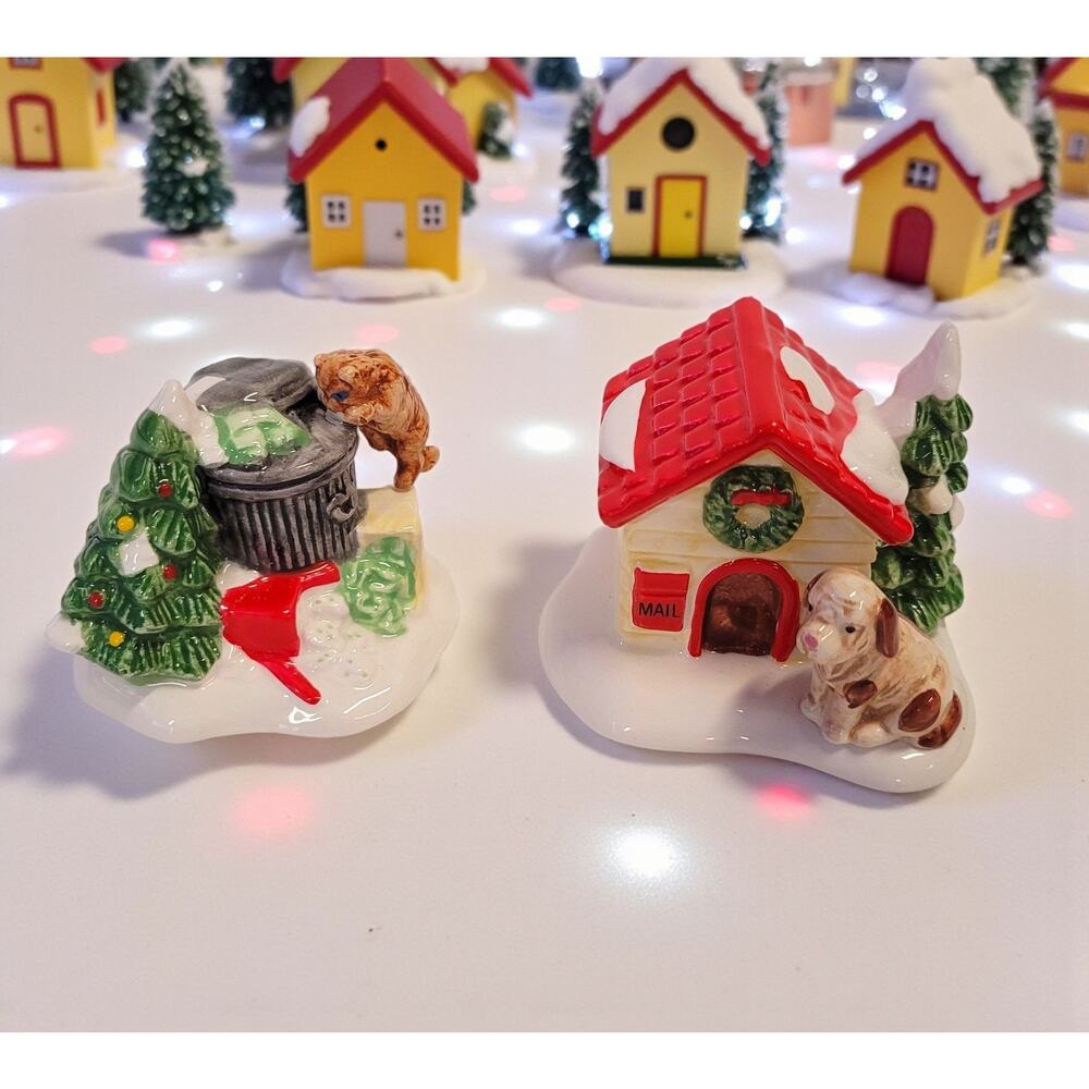 Dept 56 The Original Snow Village 2 Pc Set “Cat and Dog” #5131-4 Christmas